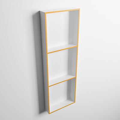 MONDIAZ EASY Nis 89,5x29,5cm in solid surface kleur Ocher | Talc. 3 vakken geschikt voor in- of opbouw