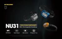 NiteCore NU31 grau Hoofdlamp LED werkt op een accu 550 lm - thumbnail