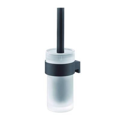Toiletborstelhouder Tiger Bold Muur Glas/Mat zwart 33.9 cm