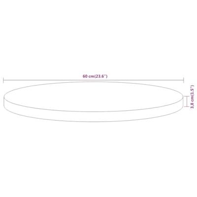 Tafelblad rond 60x3,8 cm massief acaciahout Tafelblad rond 60x3,8 cm massief acaciahout