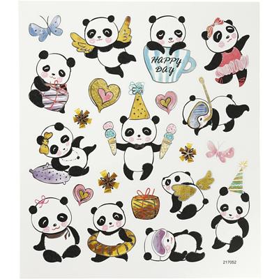 Creativ Company Stickers, panda&apos;s, vel 15x16,5 cm, 1 vel
