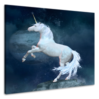 Schilderij - Eenhoorn, 3 Maten, Premium print - thumbnail