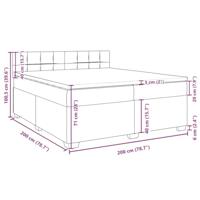 Boxspring met matras stof blauw 200x200 cm - thumbnail