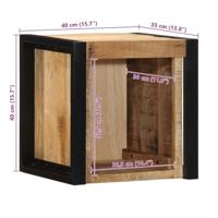 Nachtkastjes 2 st 40x35x40 cm massief ruw hout mango - thumbnail