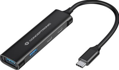 Conceptronic HUBBIES12B HUBBIES12B USB-hub 2 + 2 poorten USB-A, USB-C USB 3.0 5 GBit/s Met USB-C stekker Zwart Conceptronic HUBBIES12B HUBBIES12B USB-hub 2 + 2 poorten USB-A, USB-C USB 3.0 5 GBit/s Met USB-C stekker Zwart