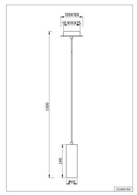 Trio HanglampMarley pendel wit - 312400101