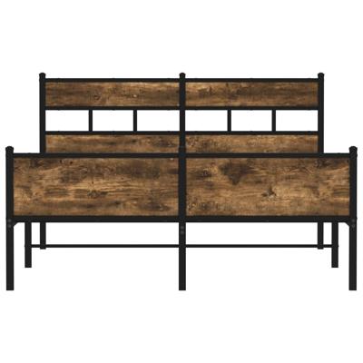Bedframe zonder matras hout gerookt eikenkleurig 137x190 cm Bedframe zonder matras hout gerookt eikenkleurig 137x190 cm