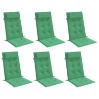 VidaXL Stoelkussens 6 st hoge rug oxford stof groen - thumbnail