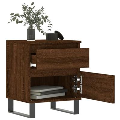 Nachtkastjes 2 st 40x35x50 cm bewerkt hout bruin eikenkleur