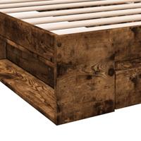 Bedframe met lade bewerkt hout gerookt eikenkleurig 90x190 cm - thumbnail