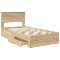 Bedframe met hoofdeinde Sonoma Eiken 100 x 200 cm Bewerkt hout - thumbnail