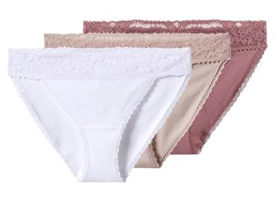 esmara Set van 3 dames onderbroeken (Oud roze/roze/wit, L (44/46))