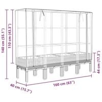 Plantenbak verhoogd met kashoes 160x40x140 cm rattanlook - thumbnail