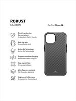 Black Rock robust carbon cover voor apple iphone 14 zwart - thumbnail