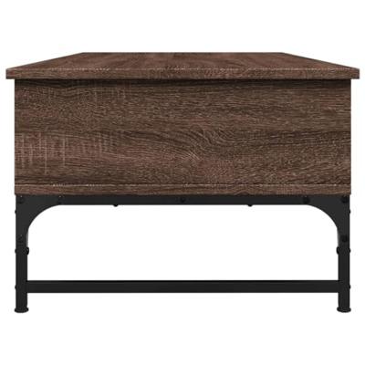 Salontafel 100x50x35 cm bewerkt hout en metaal bruin eikenkleur