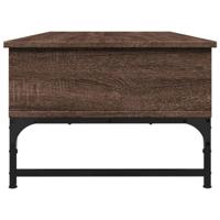 Salontafel 100x50x35 cm bewerkt hout en metaal bruin eikenkleur - thumbnail