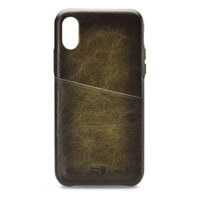 Senza Desire Leather Cover with Card Slot Apple iPhone X/Xs Burned Olive