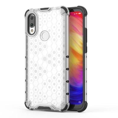 Schokbestendige honingraat PC + TPU Case voor Xiaomi Redmi 7 (transparant)