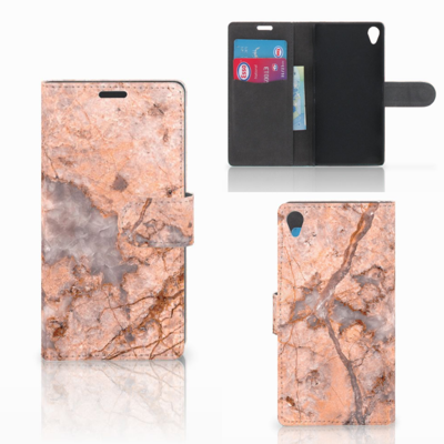 Sony Xperia Z3 | Bookcase | Marmer Oranje