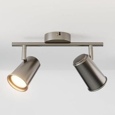 Riga - LED plafondlamp - 8 watt 690 lumen - 2 spots - 2700K Warm wit - Draaibaar en dimbaar - GU10 - Kantelbaar - Plafondspot - IP20 Voor binnen - RVS Riga - LED plafondlamp - 8 watt 690 lumen - 2 spots - 2700K Warm wit - Draaibaar en dimbaar - GU10 - Kantelbaar - Plafondspot - IP20 Voor binnen - RVS