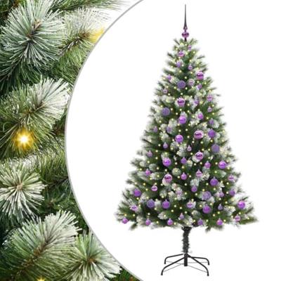 VidaXL Kunstmatige scharnierkerstboom met bedekte sneeuw 180 cm