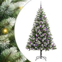 VidaXL Kunstmatige scharnierkerstboom met bedekte sneeuw 180 cm - thumbnail