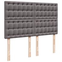 Boxspring met matras kunstleer grijs 160x200 cm - thumbnail
