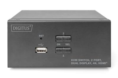 Digitus DS-12860 KVM-switch 2 + 1 poorten HDMI Afstandsbediening, Toetsenbord 3840 x 2160 Pixel