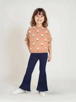 Set met sweater met print en uitlopende legging voor meisjes marineblauw - thumbnail
