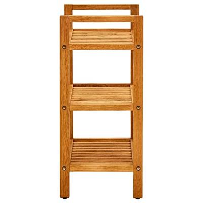 VidaXL Schoenenrek met 3 schappen 50x27x60 cm massief eikenhout