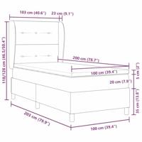 Boxspringbed met matras fluweel donkergrijs 100x200 cm - thumbnail