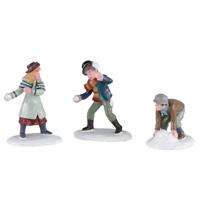 Snowball skirmish set of 3 kerstfiguur LEMAX - Lemax - thumbnail