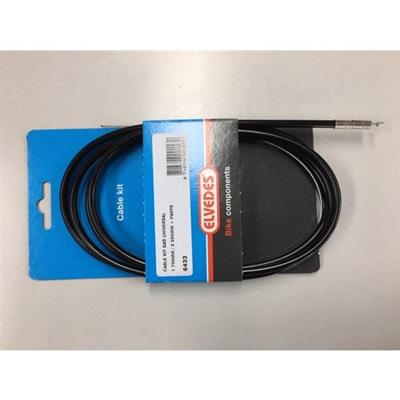 Elvedes gaskabel universeel 1700mm / 2250mm verzinkt zwart (op kaart)