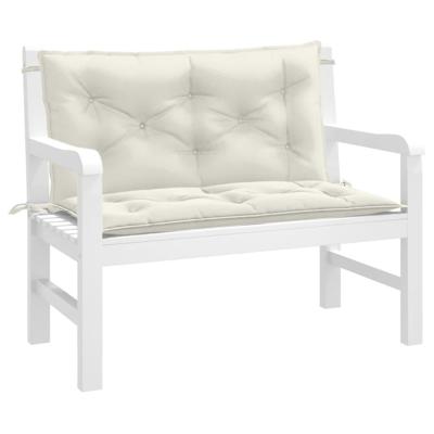 VidaXL Tuinbankkussens 2 st 100x50x7 cm stof gemêleerd crèmekleurig VidaXL Tuinbankkussens 2 st 100x50x7 cm stof gemêleerd crèmekleurig