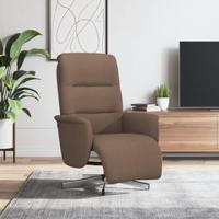 Fauteuil verstelbaar met voetensteun stof bruin - thumbnail