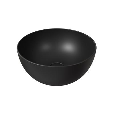 Ronde Waskom Opbouw Salenzi Unica Round 40x20 cm Mat Zwart (inclusief bijpassende afvoerplug)