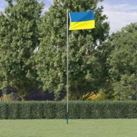 VidaXL Vlag oekraïne met messing oogjes 90x150 cm - thumbnail