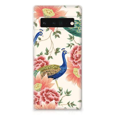 TPU Hoesje voor Google Pixel 6 Pro Pink Peacock TPU Hoesje voor Google Pixel 6 Pro Pink Peacock