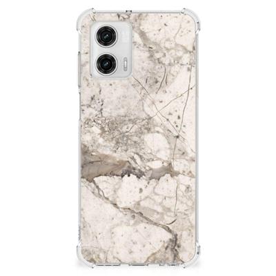 Motorola Moto G73 Anti-Shock Hoesje Marmer Beige Motorola Moto G73 Anti-Shock Hoesje Marmer Beige