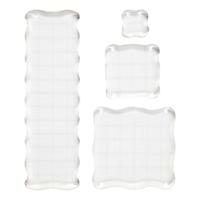 Creativ Company Stempelblok, afm 2,5x2,5+5x5+7,6x7,6+5x16,5 cm, dikte 1 cm, 4 stuk/ 1 doos - thumbnail