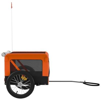 Hondenfietstrailer oxford stof en ijzer oranje en zwart
