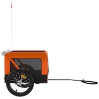 Hondenfietstrailer oxford stof en ijzer oranje en zwart - thumbnail