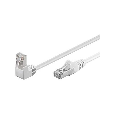 Goobay 94180 CAT.5e F/UTP patchkabel 90° naar boven gebogen, recht/boven schuine netwerkkabel, dubbel afgeschermd, 3 meter, wit