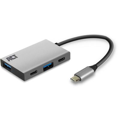ACT Connectivity USB-C Hub 4-Port met 2x USB-C en 2x USB-A usb-hub ACT Connectivity USB-C Hub 4-Port met 2x USB-C en 2x USB-A usb-hub
