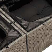5-delige Loungeset met kussens poly rattan grijs - thumbnail