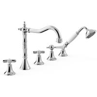 Badrandkraan Tres Clasic Mengkraan Incl. Omstelknop en Handdouche Chroom - thumbnail