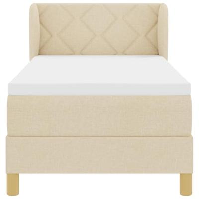 Boxspringbed met matras creme 90x200 cm stof Crème 80 x 200 cm