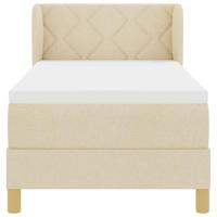 Boxspringbed met matras creme 90x200 cm stof Crème 80 x 200 cm - thumbnail
