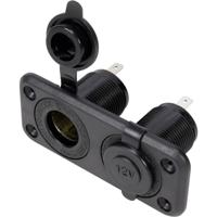 TRU COMPONENTS Dubbele auto-inbouwbus met beschermkap Stroombelasting (max.): 20 A 12 V= - thumbnail