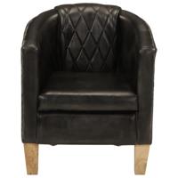 Kuipstoel echt leer grijs - thumbnail